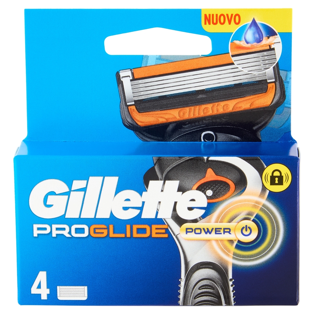Gillette Proglide Power Lamette di ricambio per Rasoio da Uomo, 4 Ricariche